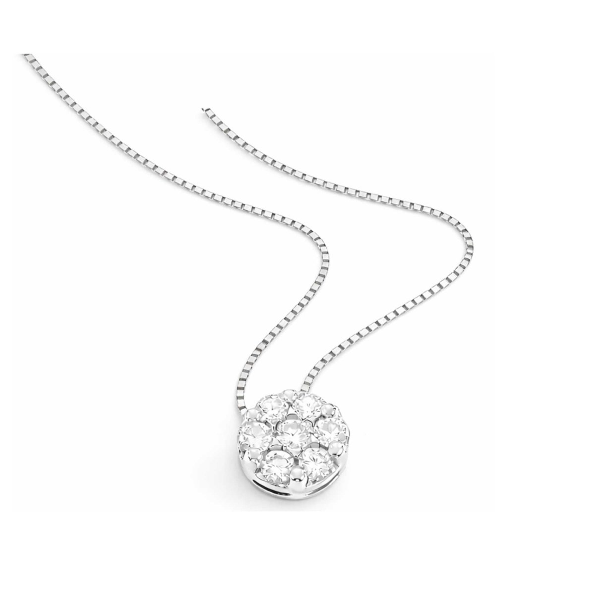 Collana Flowers Grande Oro Bianco Diamanti Naturali