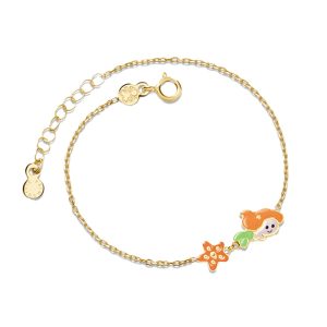 BRACCIALE FIABE ISPIRATO A SIRENETTA IN ORO GIALLO