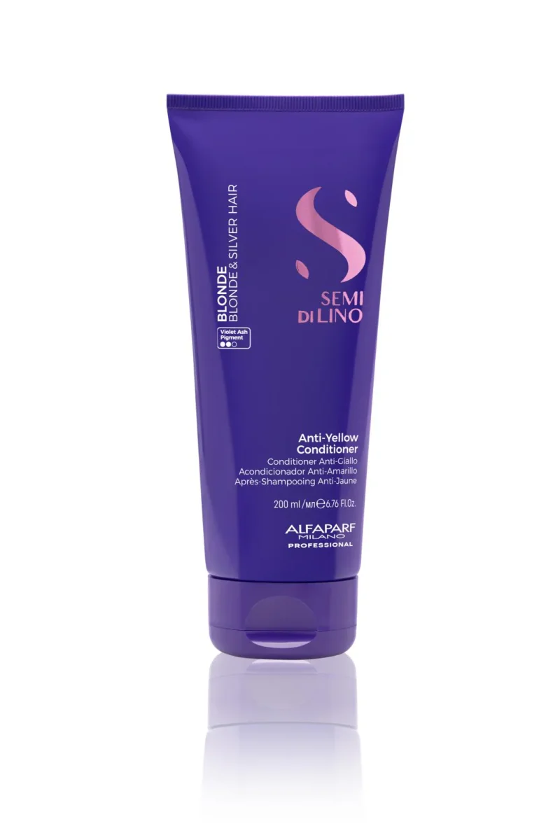 Alfaparf – semi di lino blonde anti-yellow low conditioner – neutralizza gli indesiderati riflessi gialli