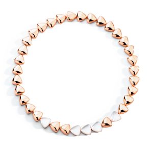 Collana Freccia girocollo oro rosa cristallo di rocca e madreperla