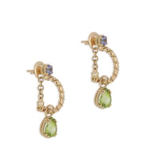 ORECCHINO SEMICERCHIO CON GEMME COLORATE