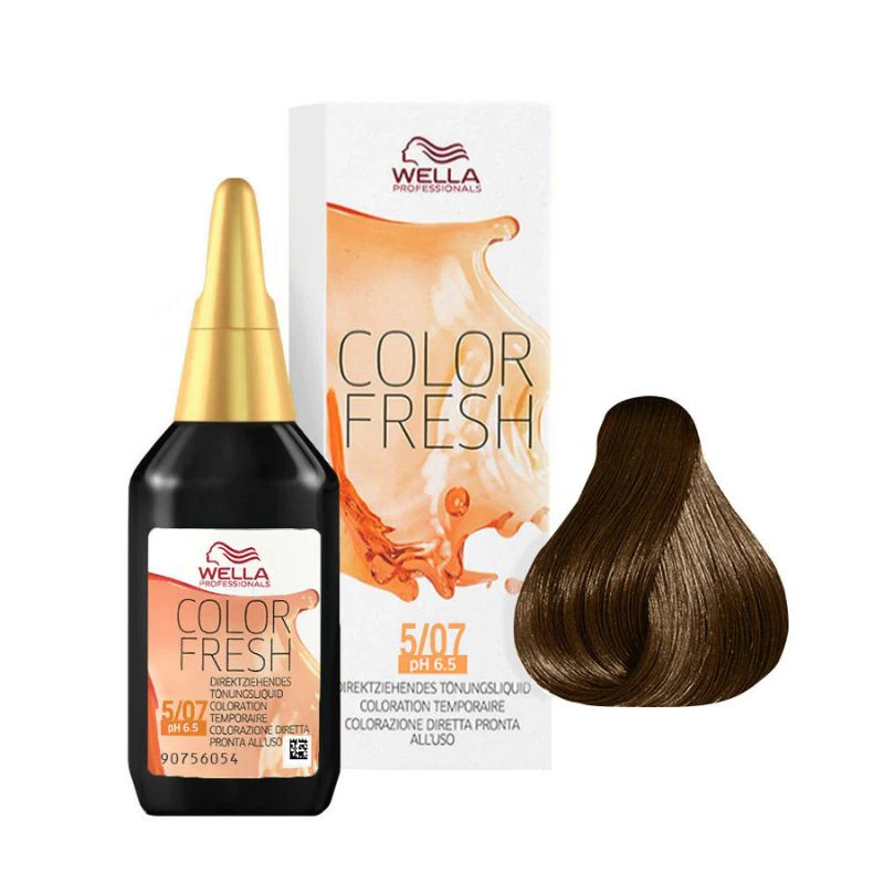 Wella professional color fresh 5/07 – castano chiaro naturale sabbia