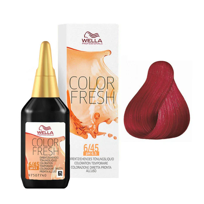 Wella color fresh 6/45 – biondo scuro rame mogano 75 ml / 2.55 fl.oz