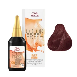 Wella color fresh 5/55 - castano chiaro mogano intenso 75 ml / 2.55 fl.oz