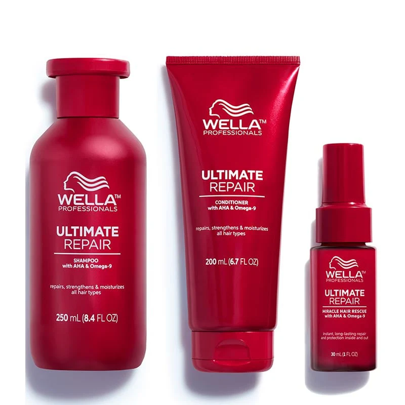 Wella professional ultimate repair shampoo 250 ml – conditioner 200 ml e hair rescue 30 ml