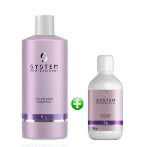 Wella system professional color save kit - shampoo color save 500 ml - travel shampoo color save 100 ml