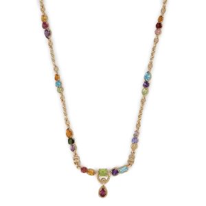 COLLANA CON INSERTI DI GEMME DAI COLORI DELL’ARCOBALENO