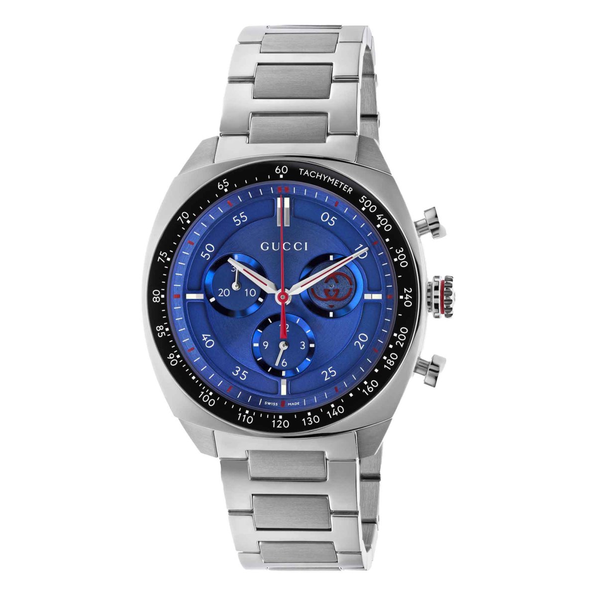 OROLOGIO GUCCI INTERLOCKING quadrante blu con lunetta in ceramica nera 41 MM