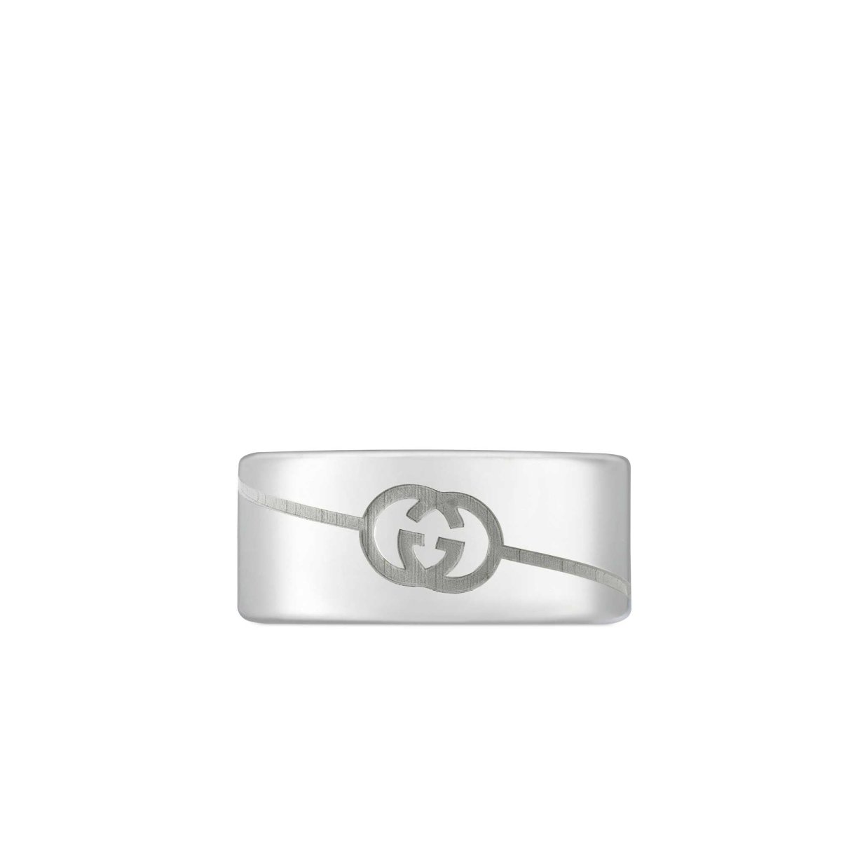 ANELLO A FASCIA LARGA CON INCROCIO GG DIAGONALE