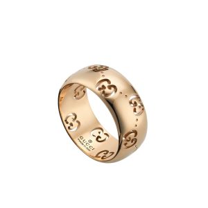 Anello GG Icon oro rosa 18k largo