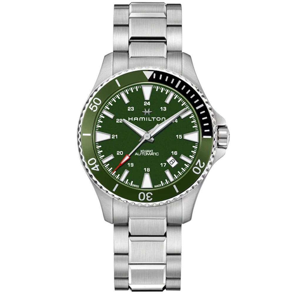Khaki Navy Scuba Auto QUADRANTE VERDE 40 MM