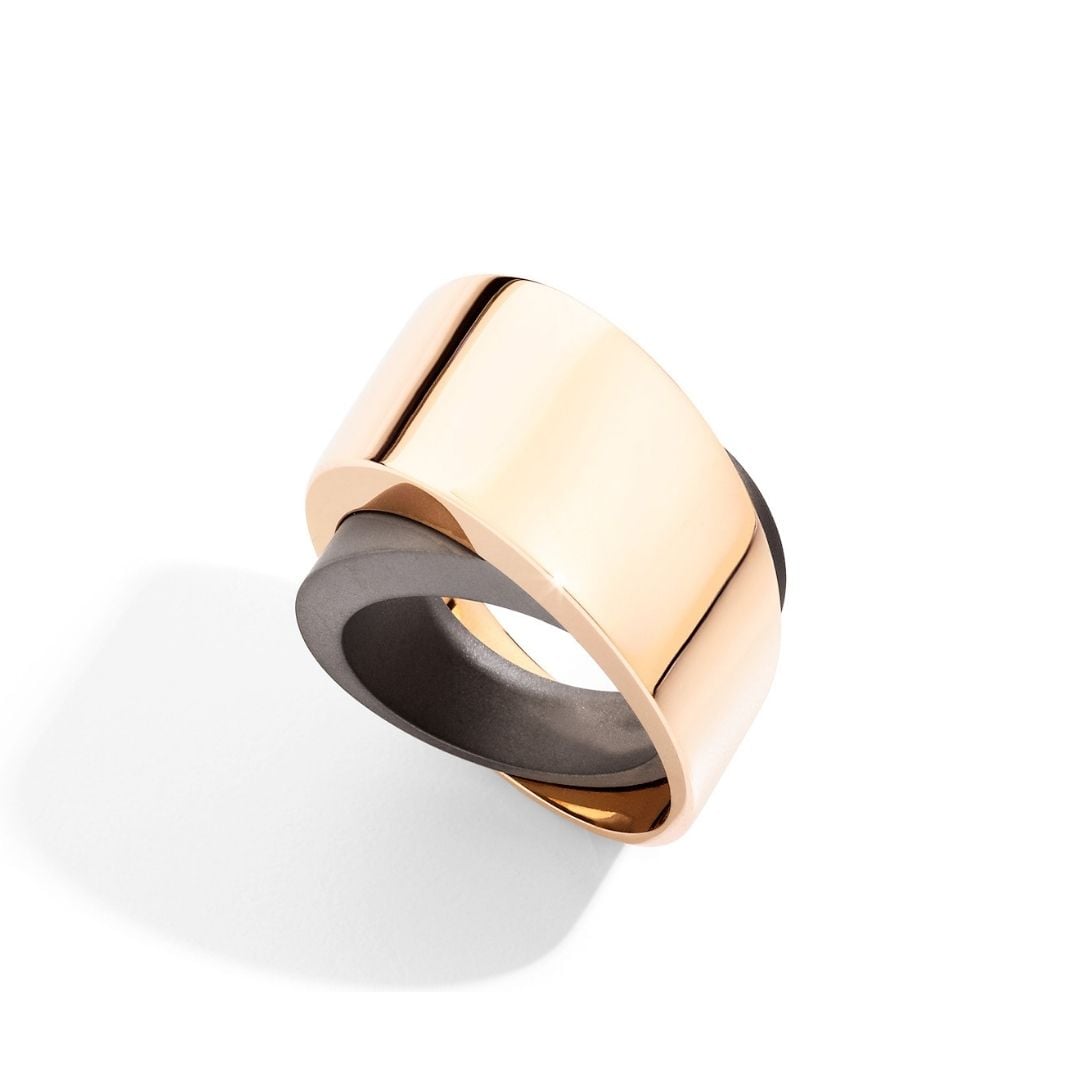 VHERNIER ANELLO ORO ROSA E TITANIO Tourbillon